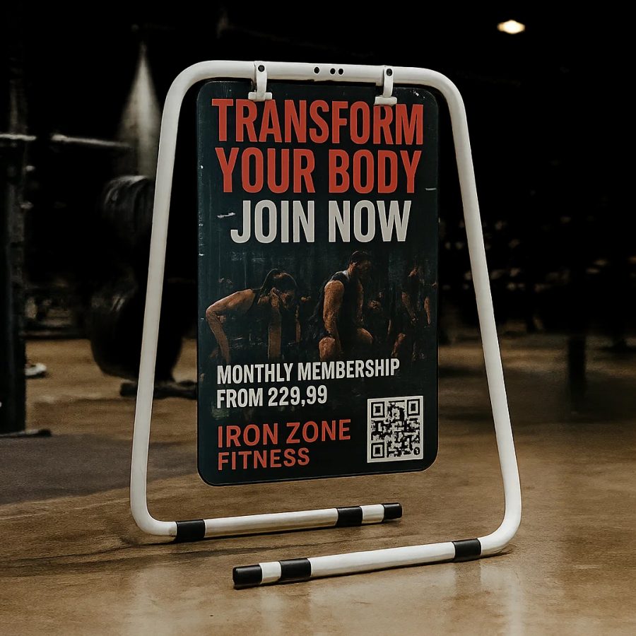 A1 Iron Pavement Swing Sign Printed With Graphics