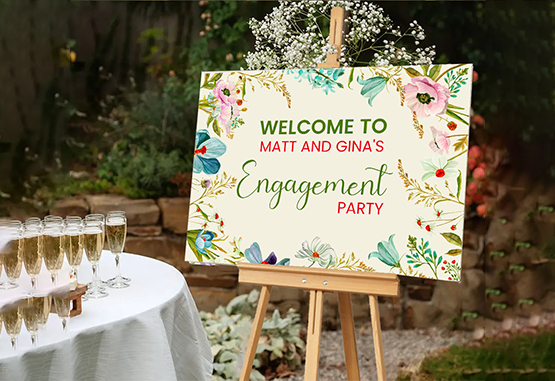 Welcome Sign Stand With Printed Board