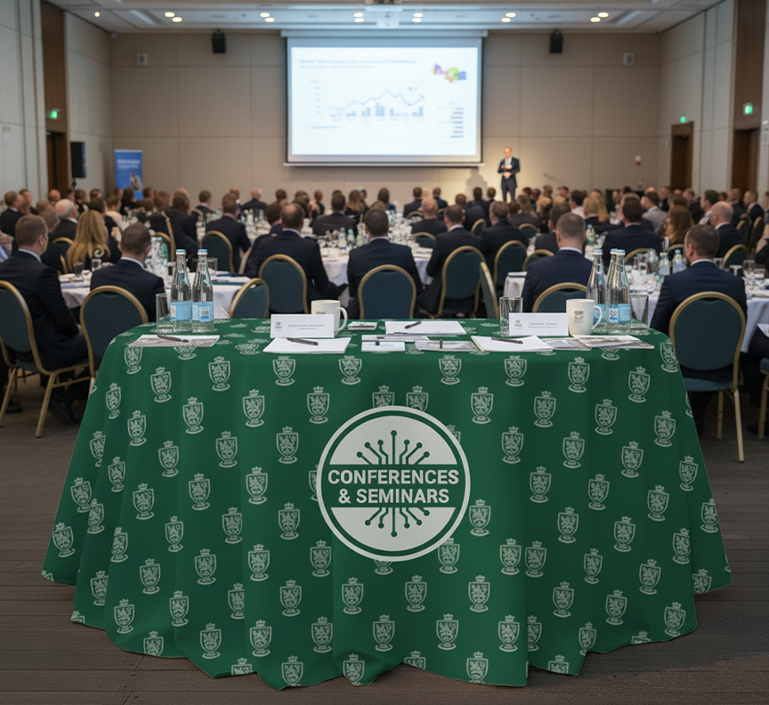 Step and Repeat Printed Tablecloths & Table Covers