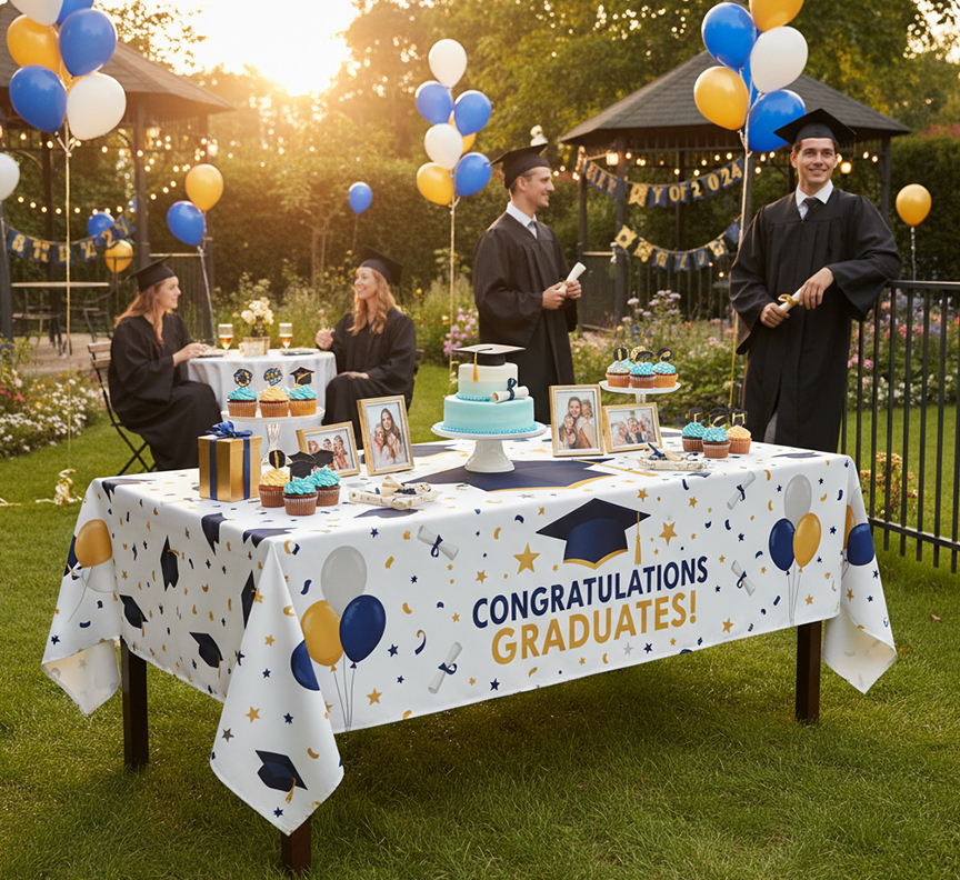 Personalised Printed Graduation Parties Tablecloths & Covers