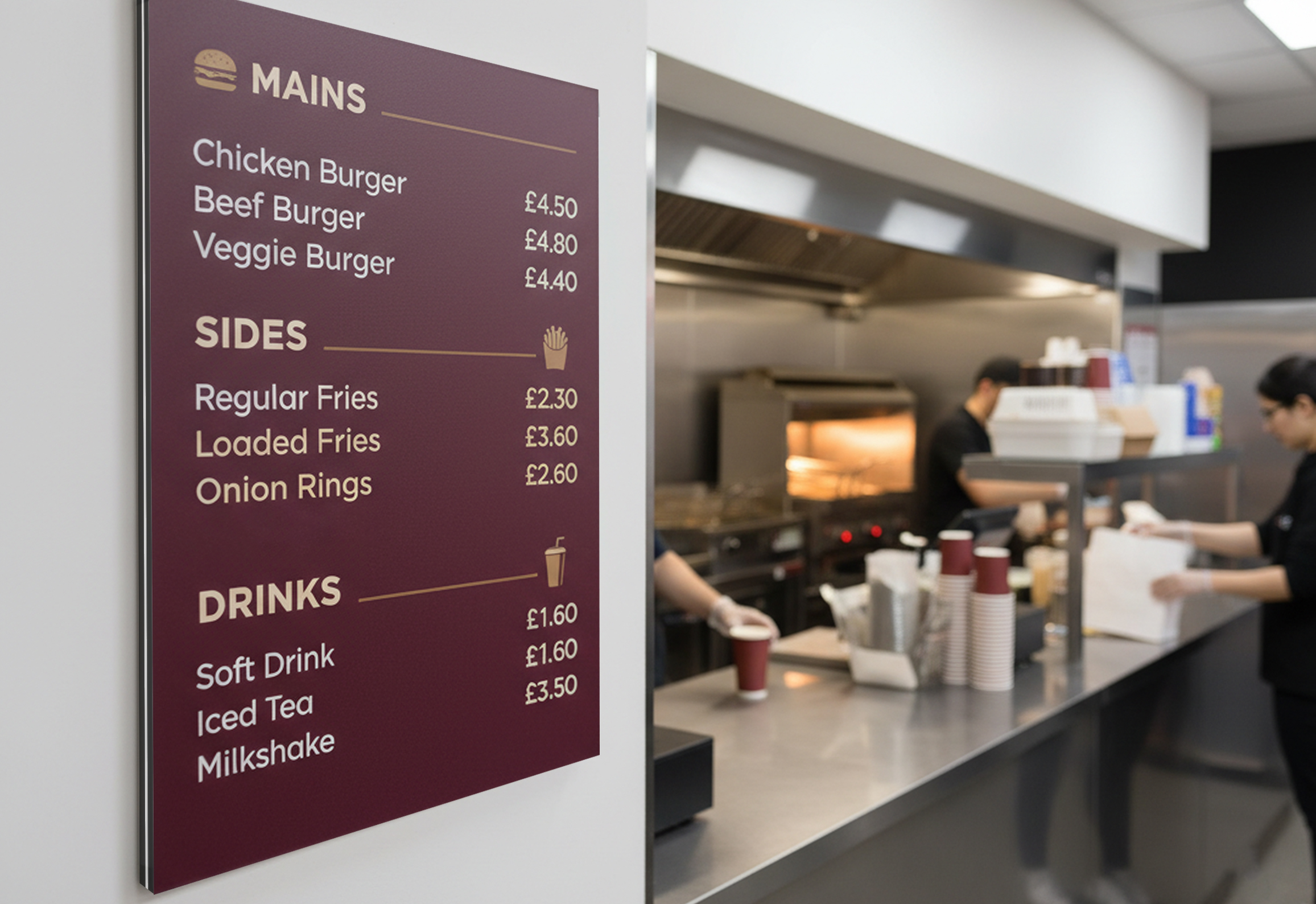 Aluminium Composite Panel Menu Board Printing