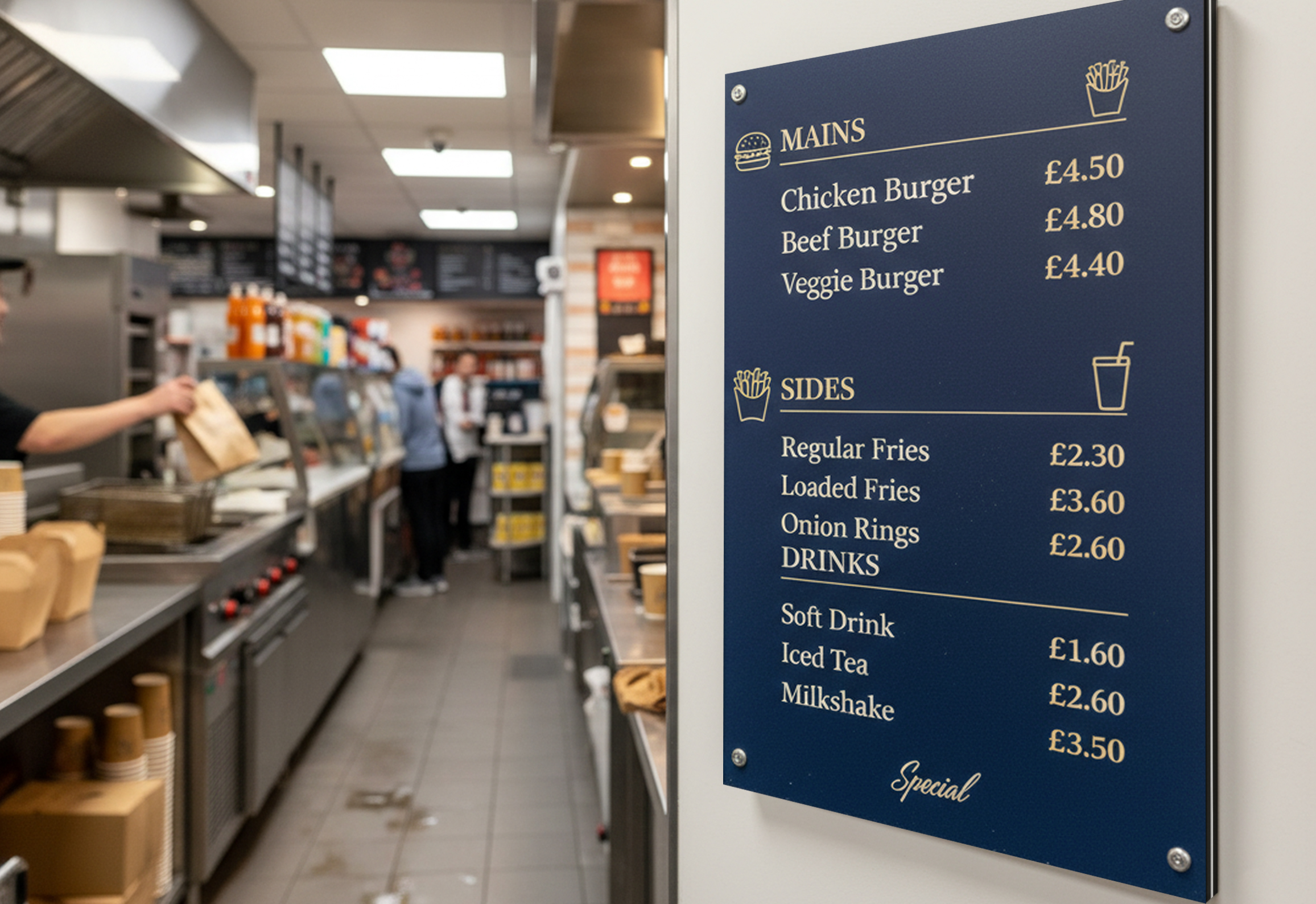 Aluminium Composite Panel Menu Board Printing