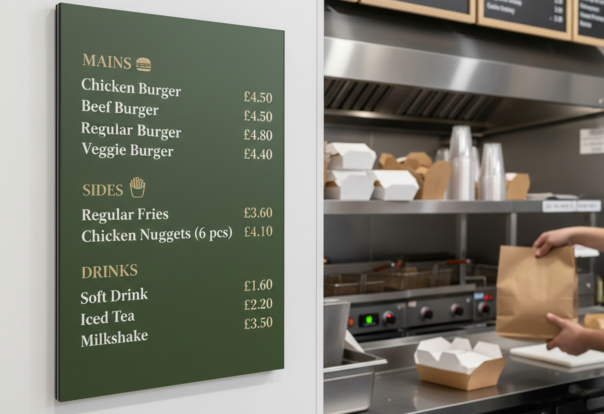 Aluminium Composite Panel Menu Board Printing