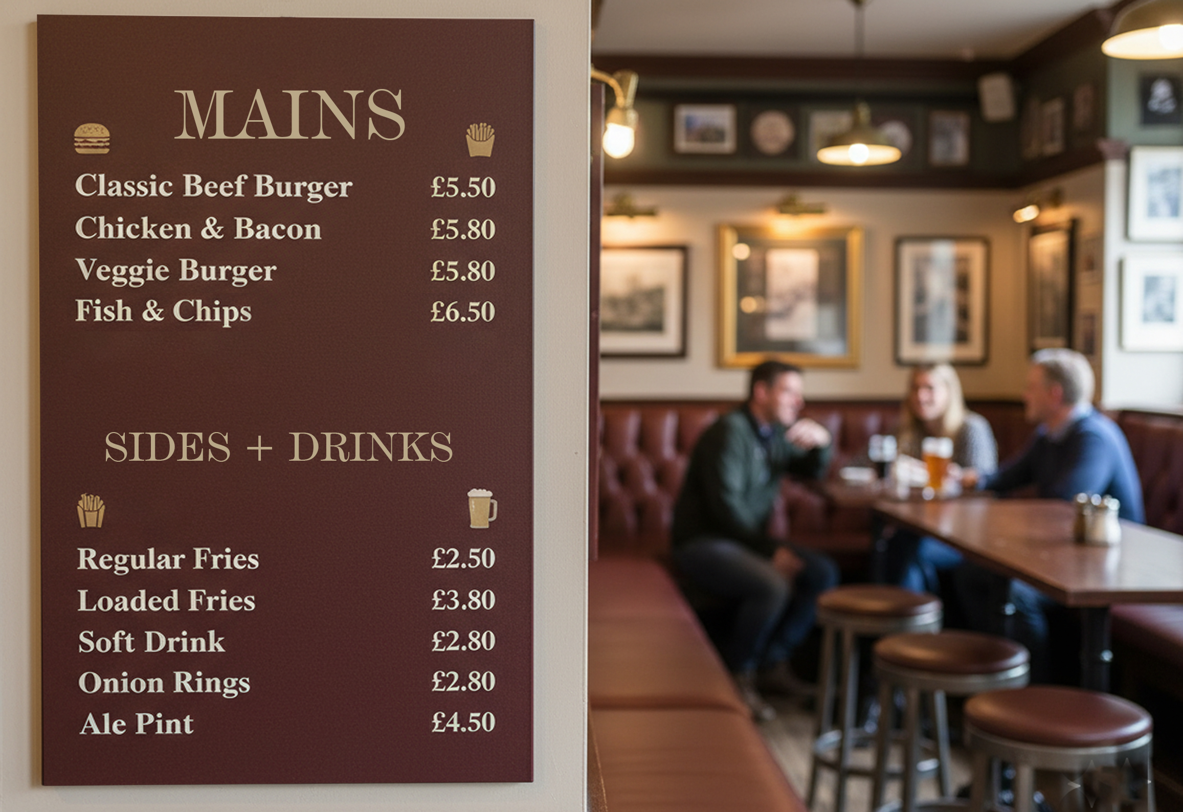 Dibond Menu Board Printing