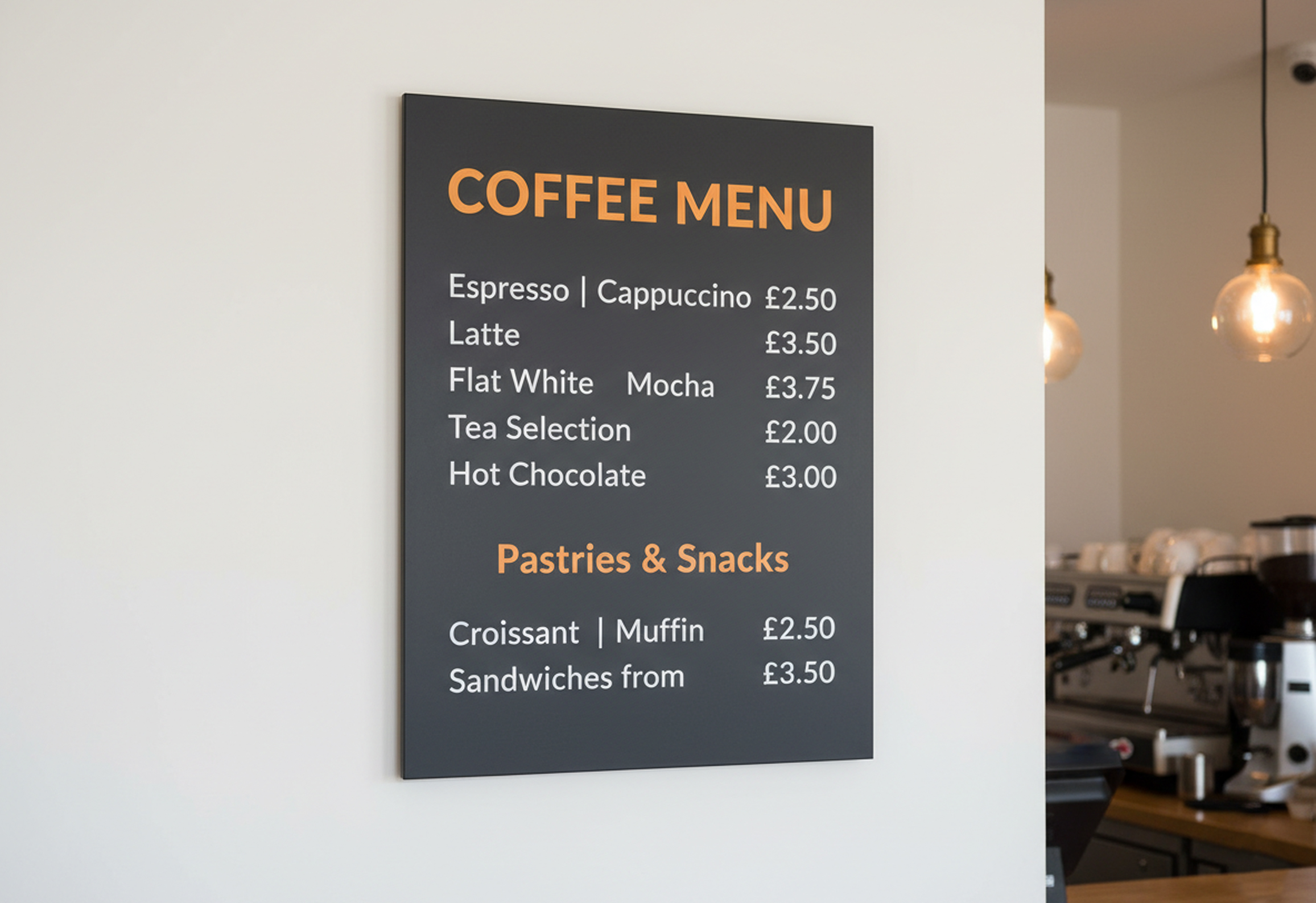 Foamex Menu Board Printing