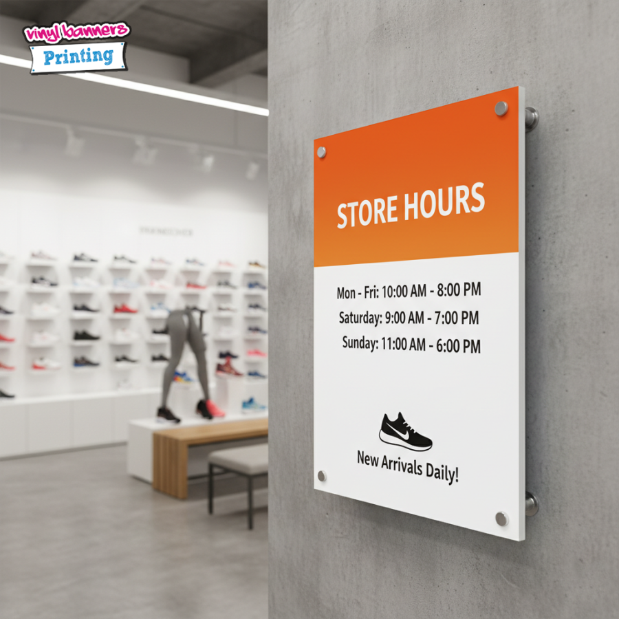 Opening Hours Board Printing