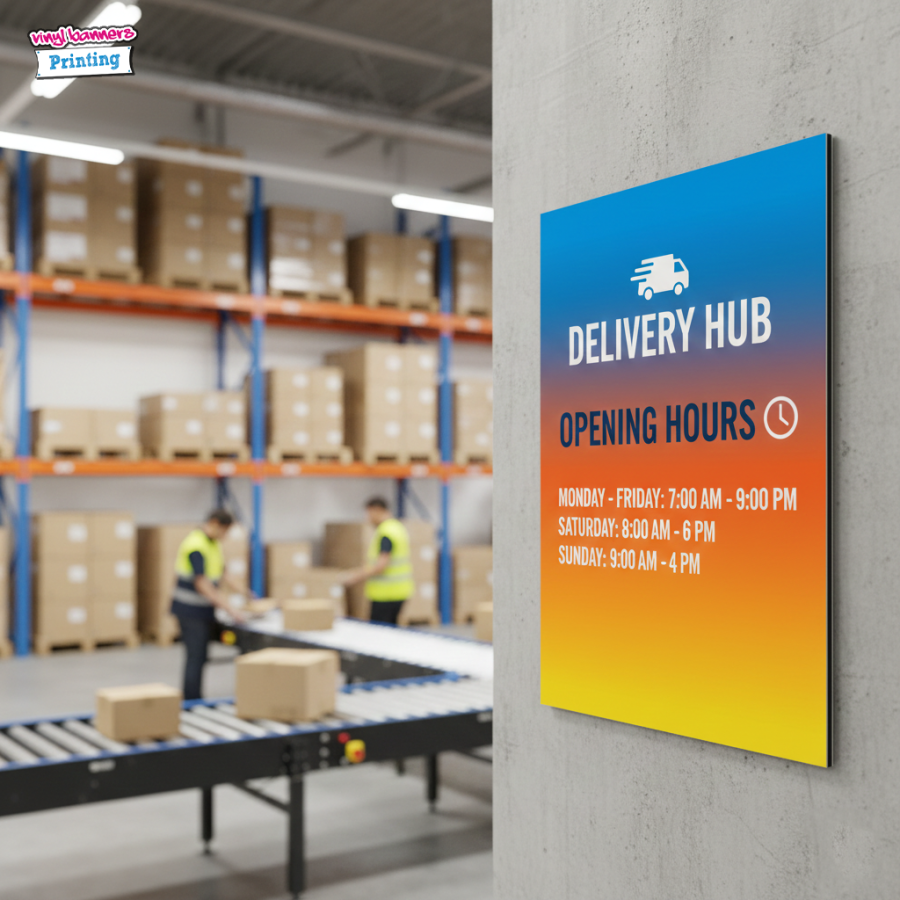 Dibond Opening Hours Board Printing