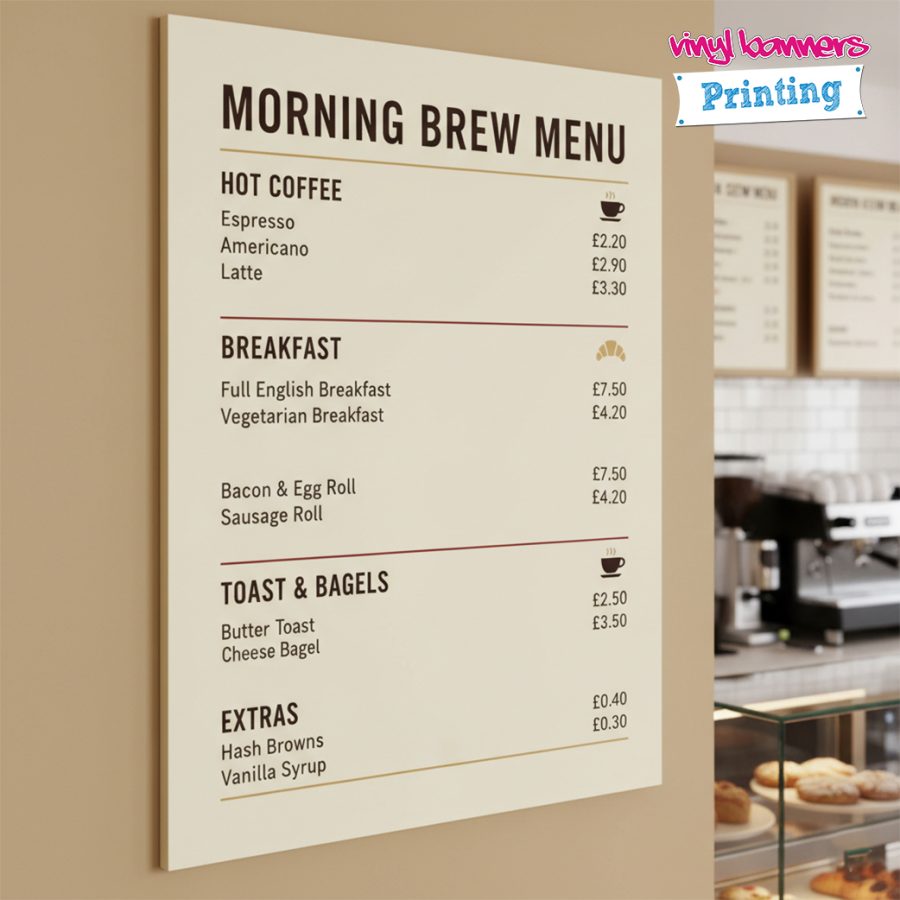 Café Menu Board Printing