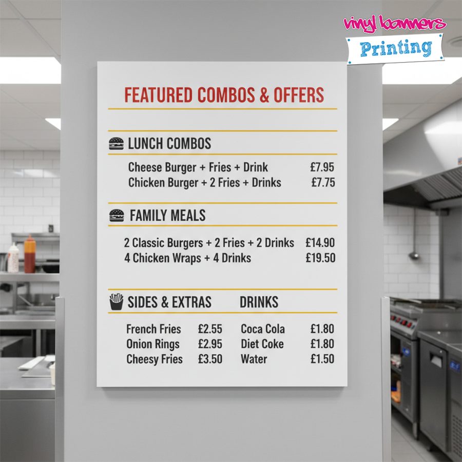 Restaurant Menu Board Printing