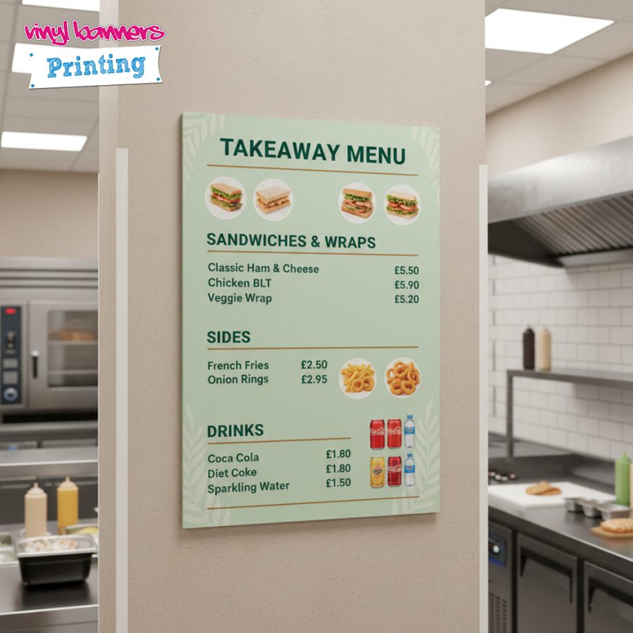 Takeaway Menu Board Printing
