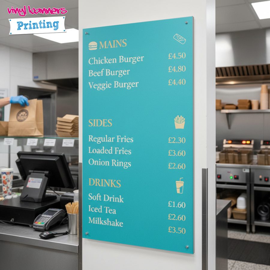 Aluminium Composite Panel Menu Board Printing