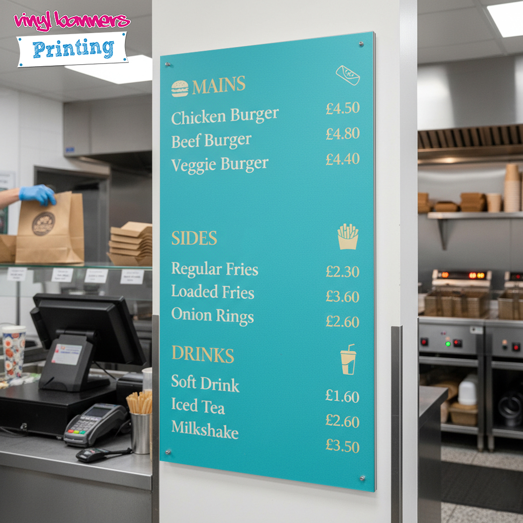 Aluminium Composite Panel Menu Board Printing
