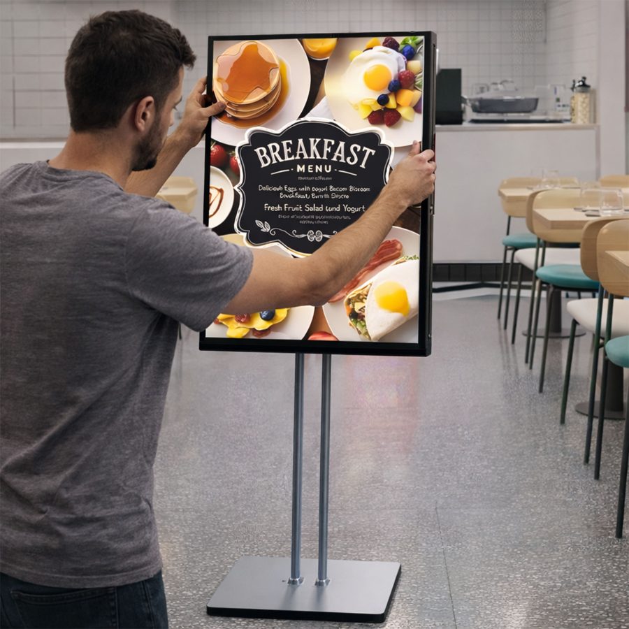 A1 LED Illuminated Floor Standing Sign Replacement Graphics